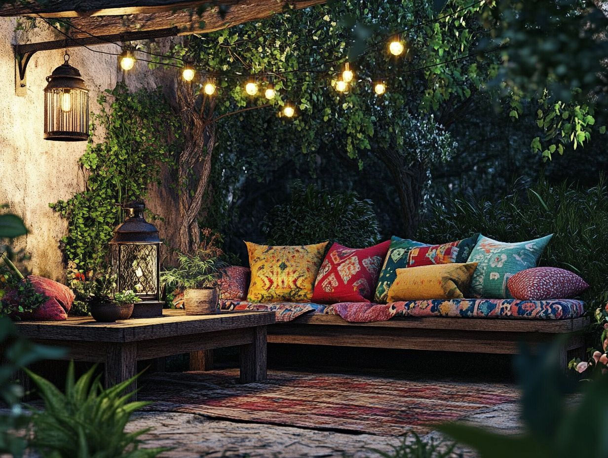 Beautiful vintage lighting in an outdoor setting