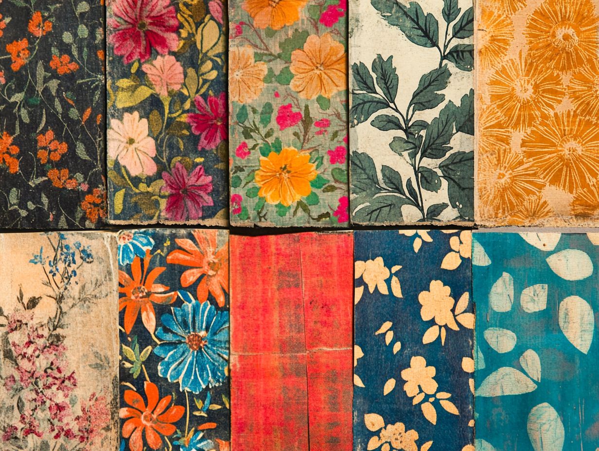 A stunning array of vintage textile designs illustrating their key characteristics.