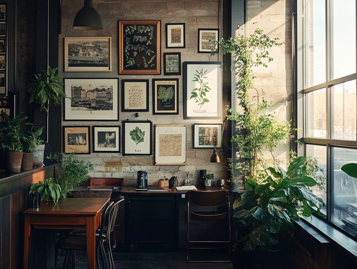 A collection of vintage wall art ideas for office spaces