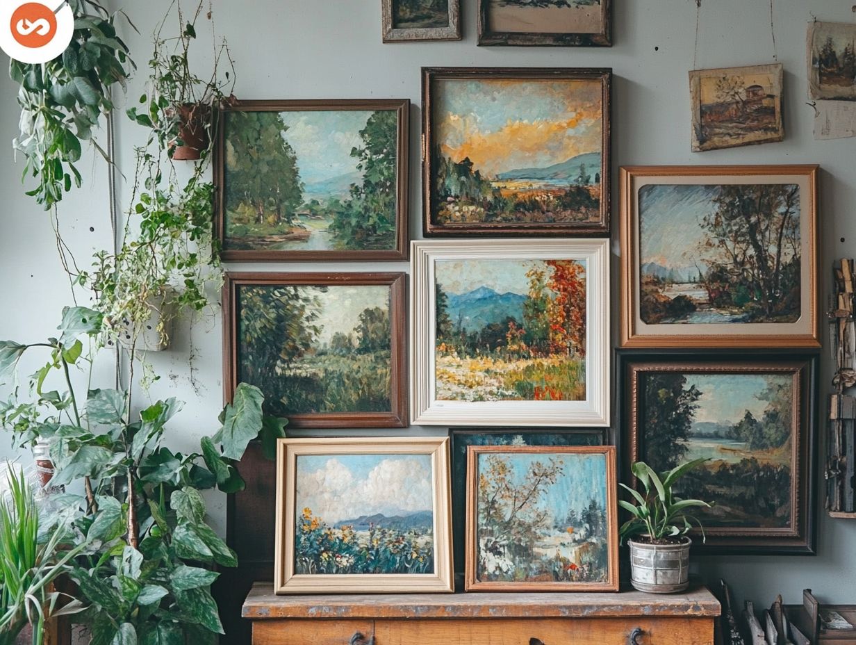 Examples of vintage wall art pieces under $100