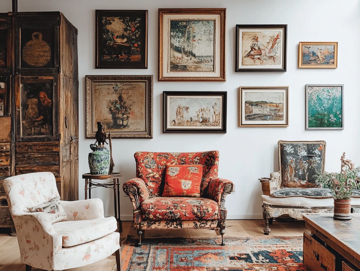 Graphic representation of Frequently Asked Questions about vintage wall art artists