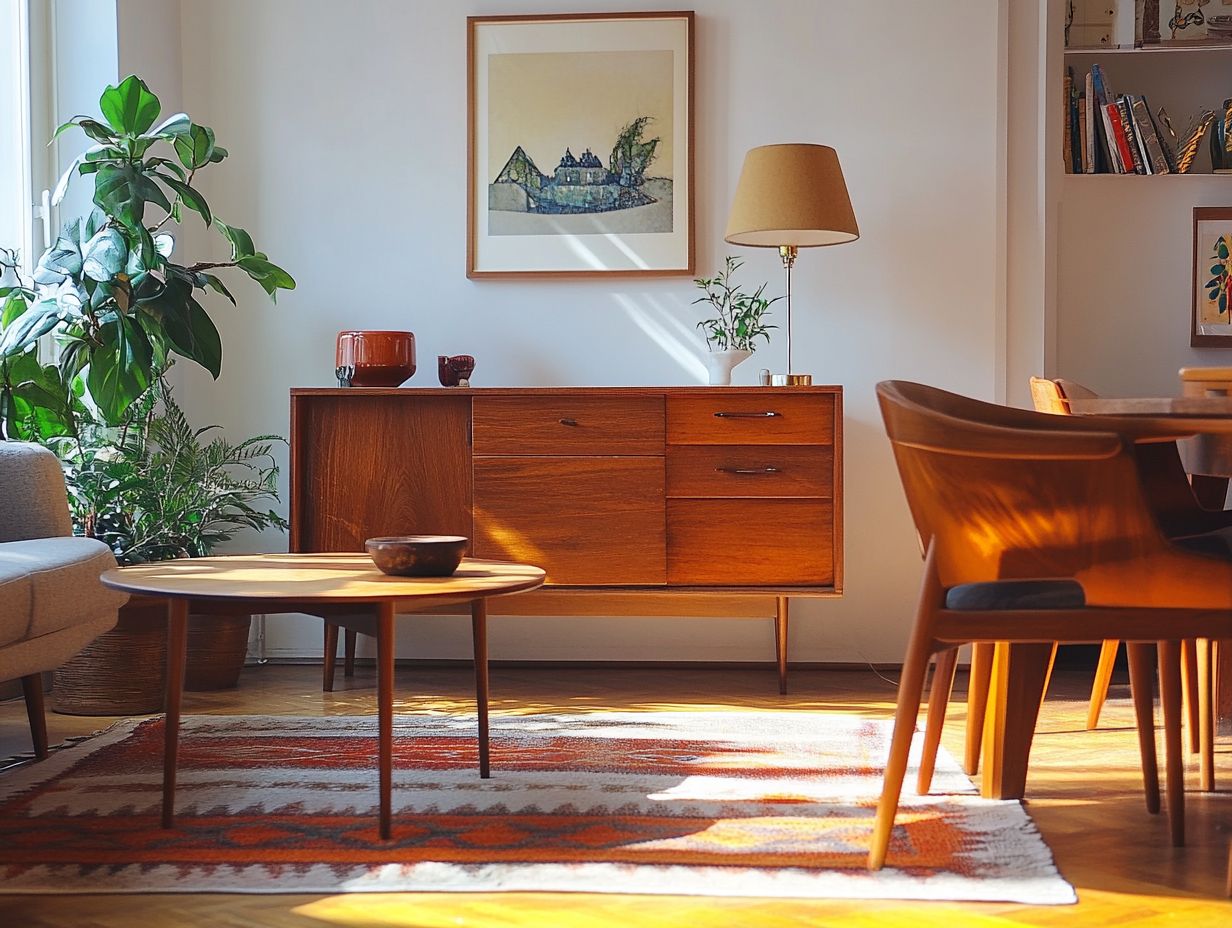 A collection of vintage furniture pieces