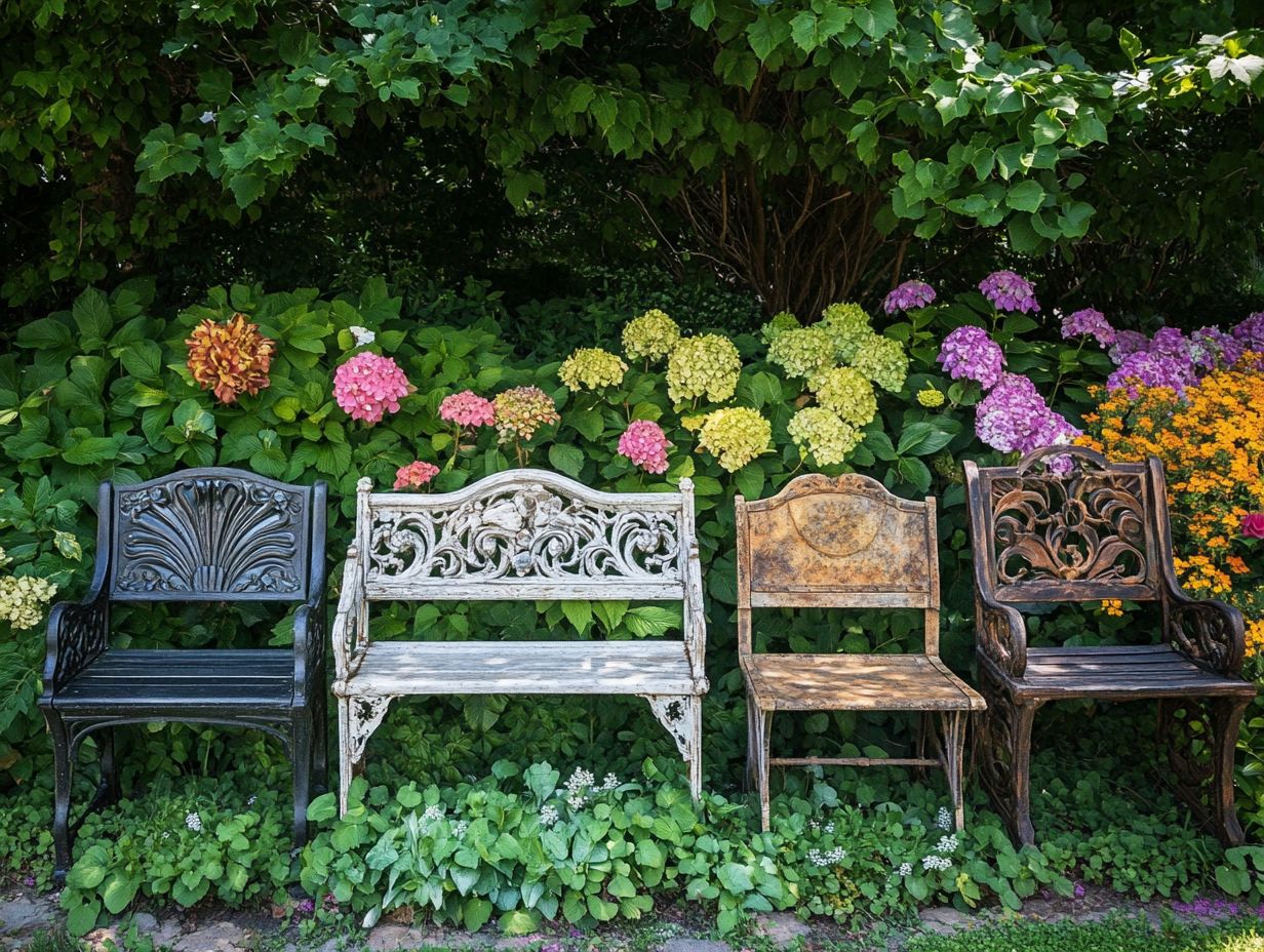 French-Inspired Wrought Iron Garden Bench