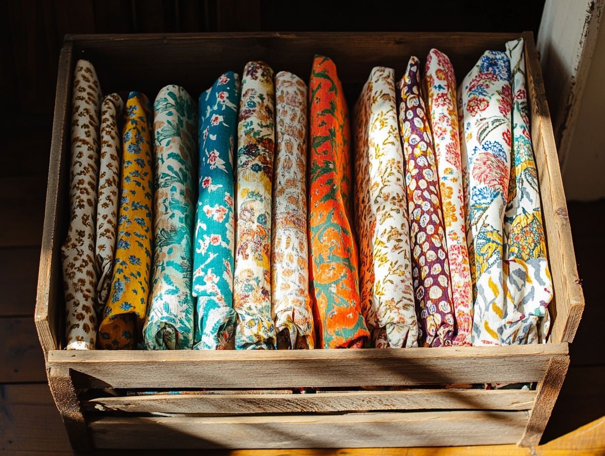 Vintage fabric showcasing unique patterns and textures