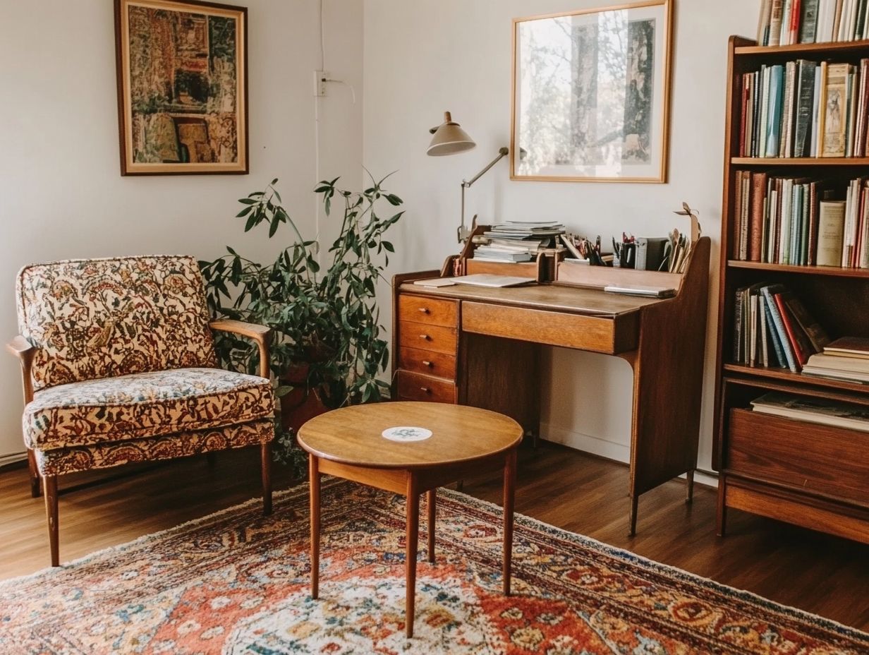 Vintage furniture pieces to maximize small spaces.