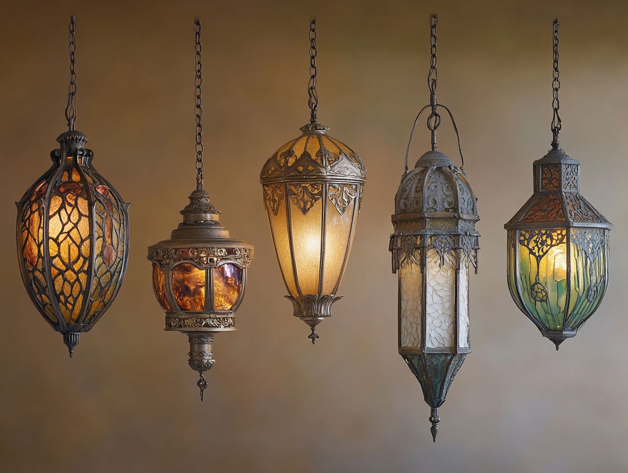 A selection of timeless vintage fixtures on display