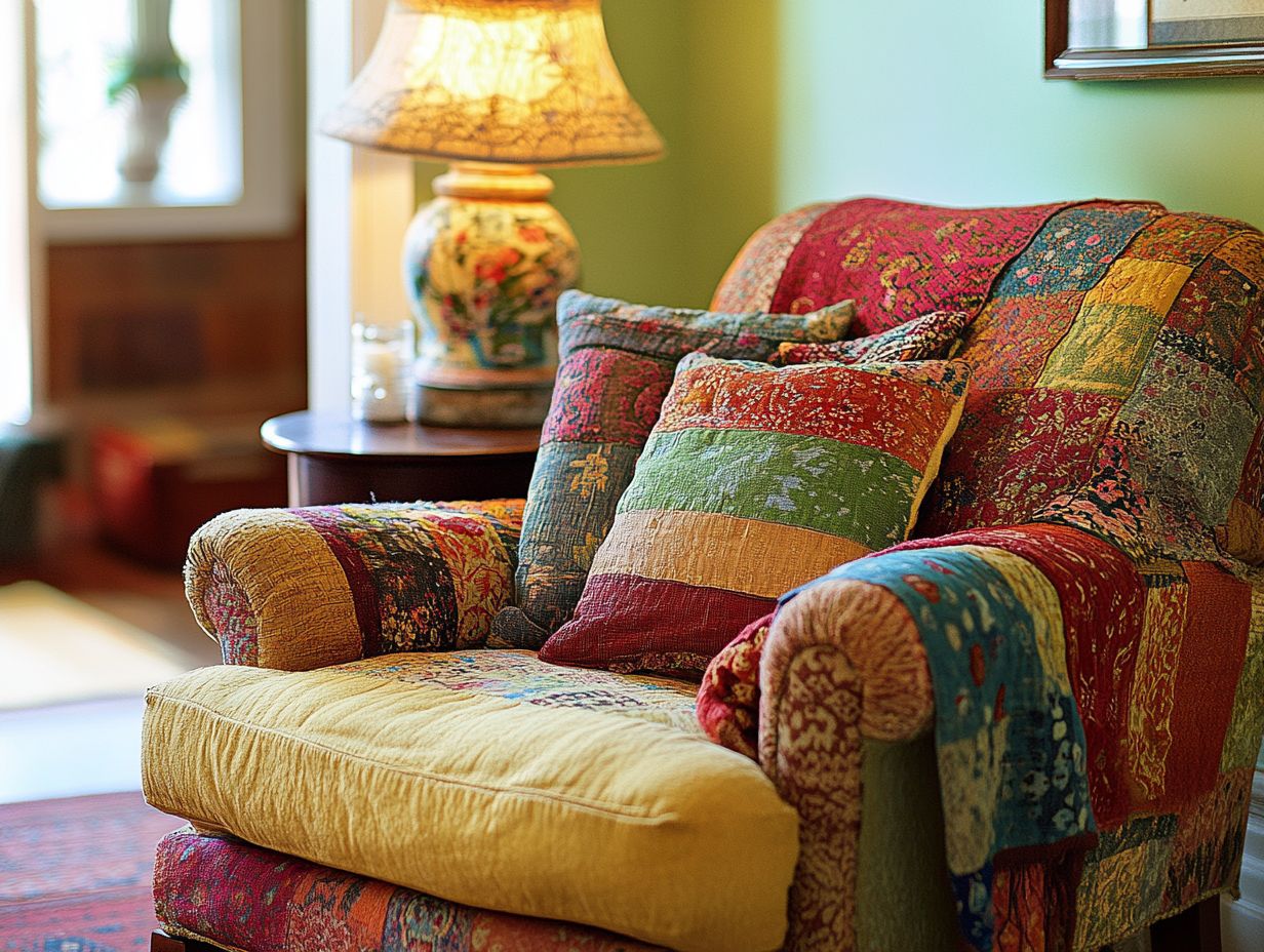 Various uses of vintage fabrics in home decor