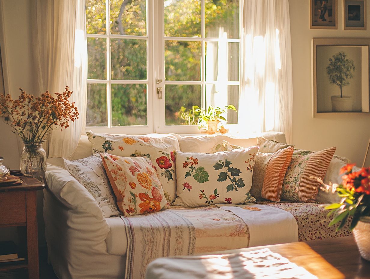 Unique wall hangings created with vintage fabric