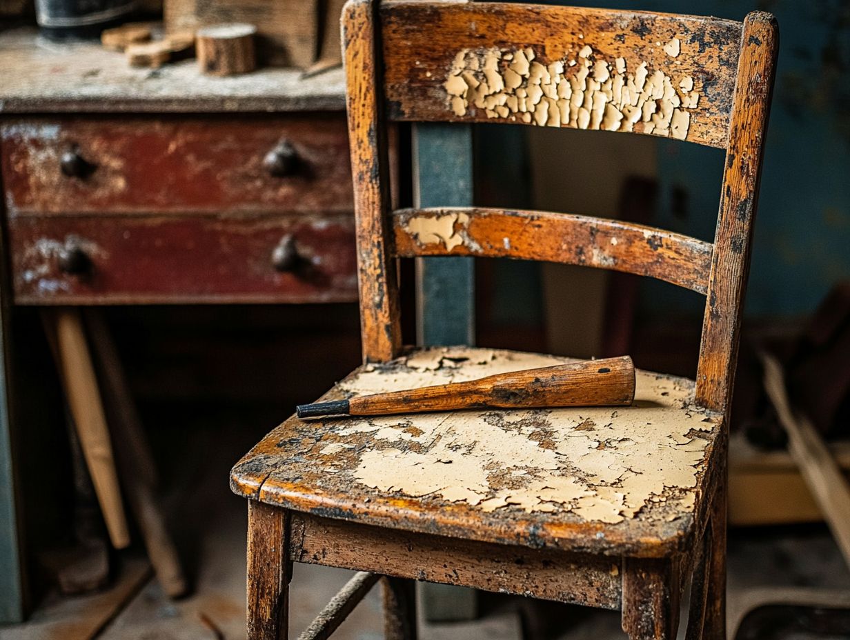 A visual guide on vintage furniture restoration mistakes.