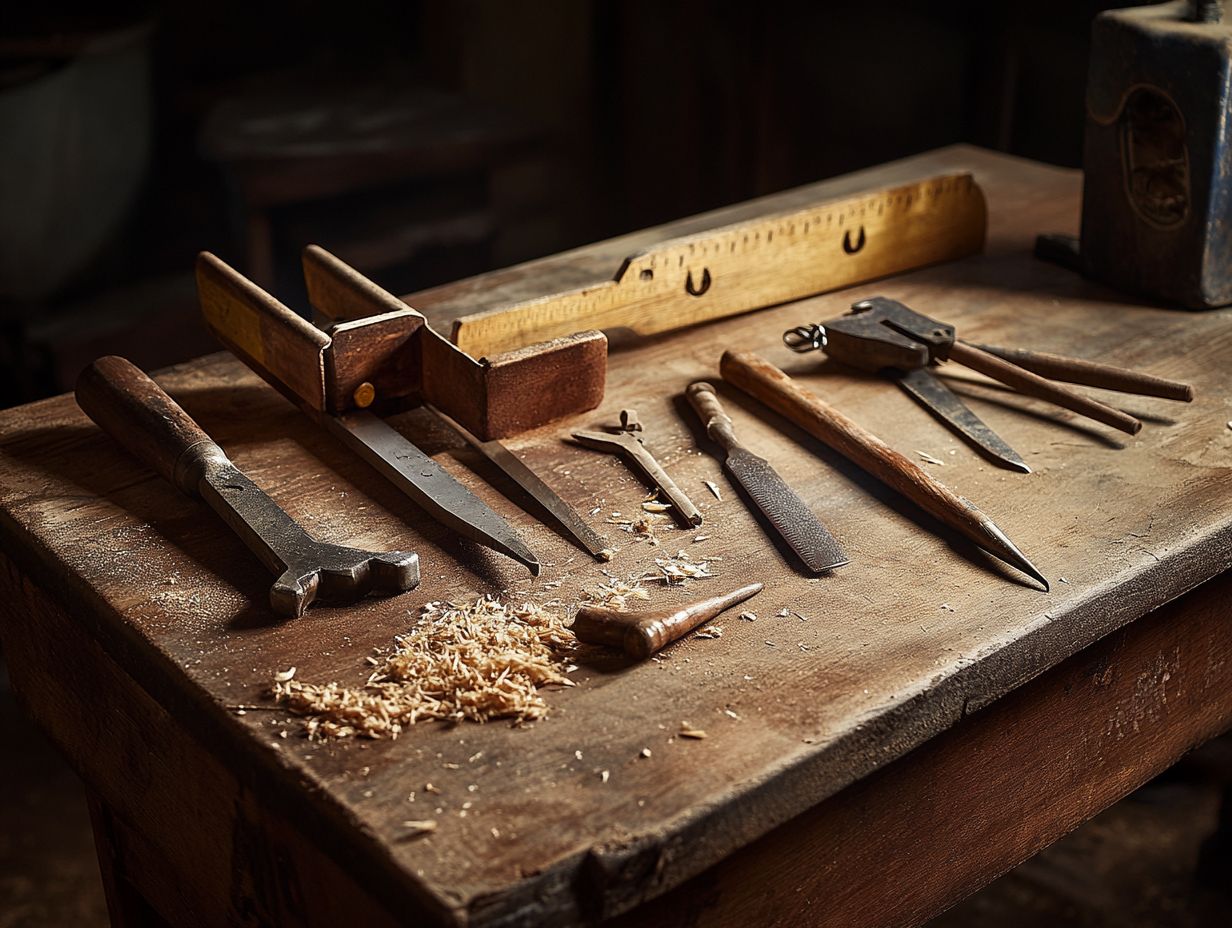 Image showing essential tools for vintage furniture restoration.