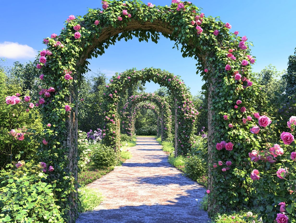 Image showcasing key takeaways about vintage garden arches.