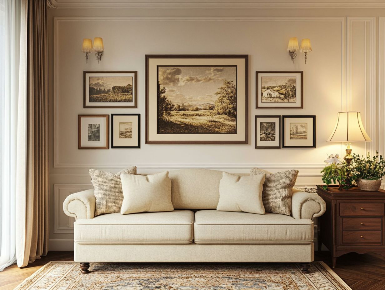 Image depicting vintage wall art ideas for living rooms