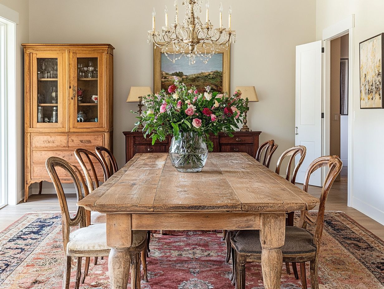A collage of vintage furniture