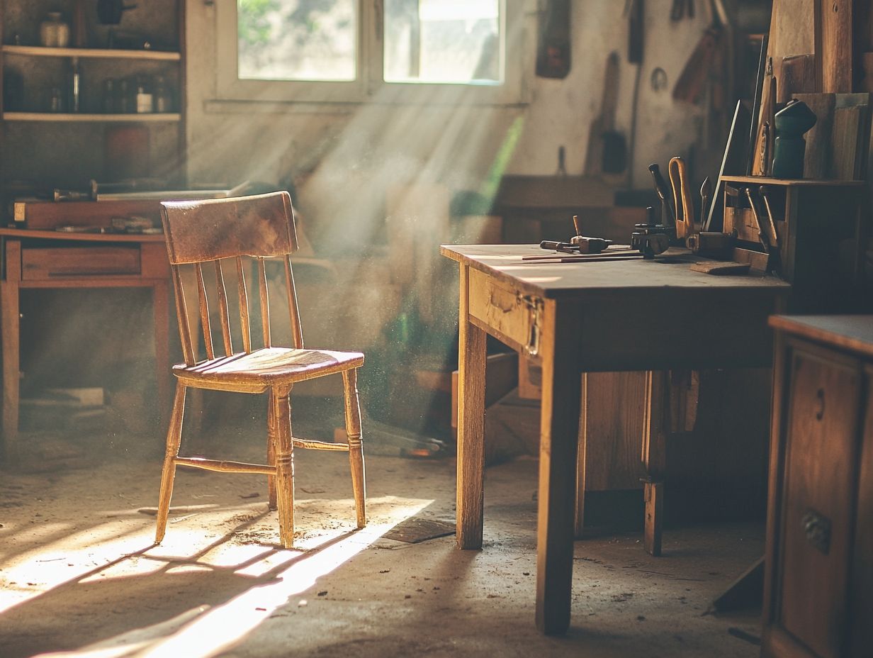 A person demonstrating techniques for repairing loose joints in vintage furniture