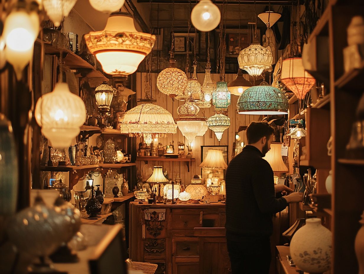 A collection of vintage lighting options in Chicago.