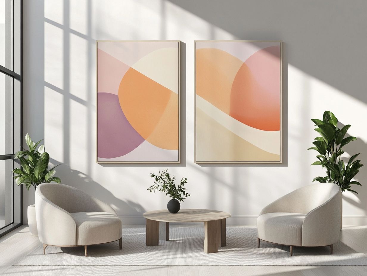 A selection of vintage wall art for minimalist homes