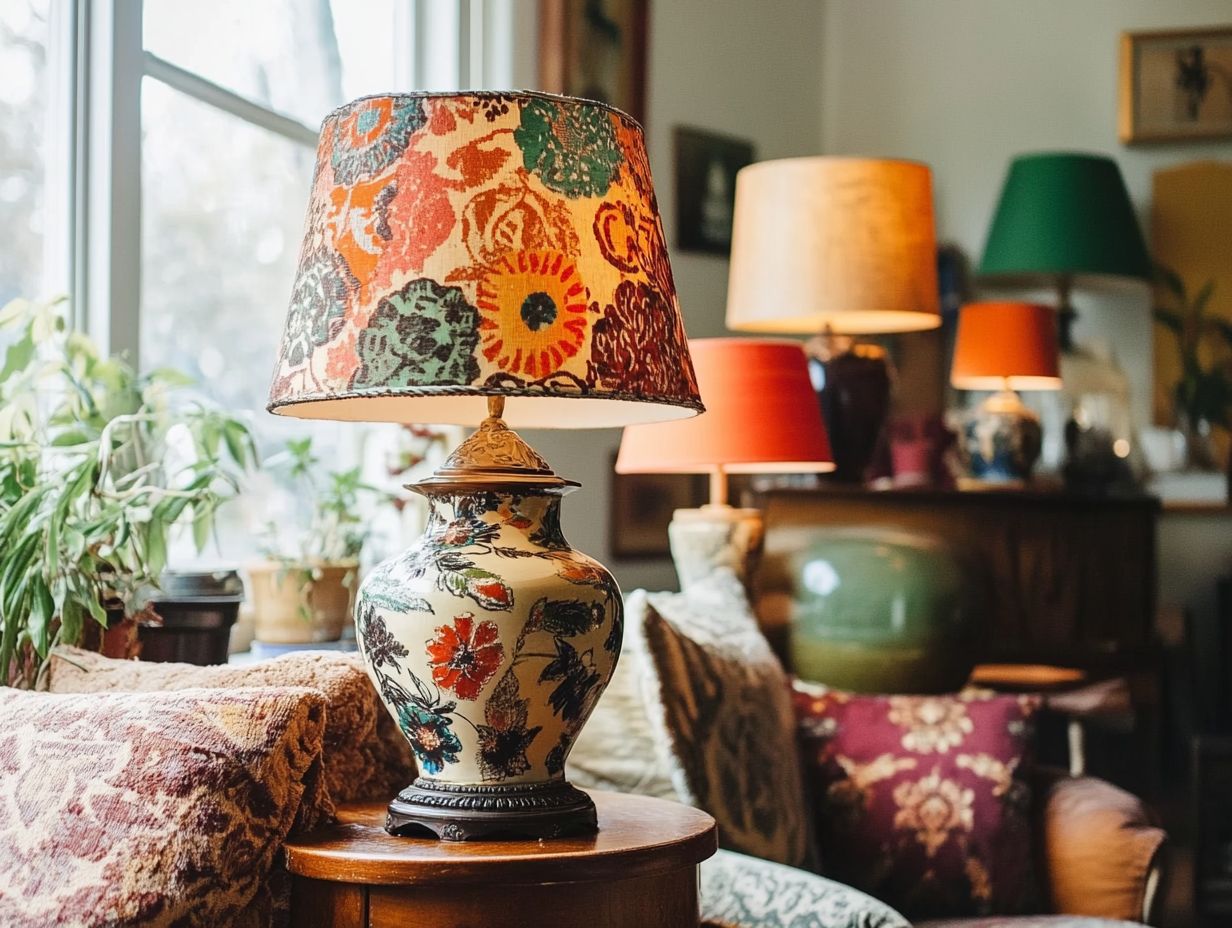 A comparison of vintage lamp shades, highlighting key factors in selection.