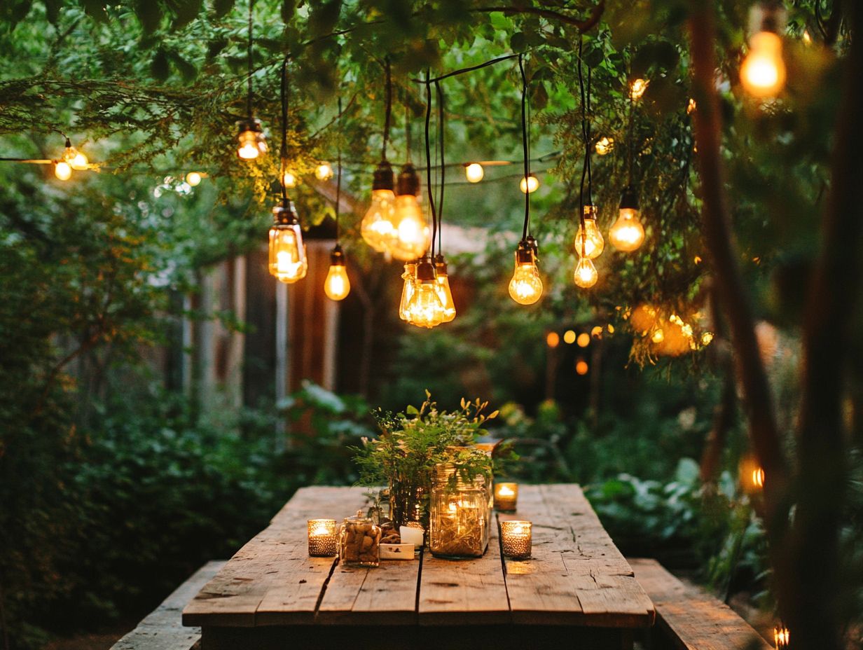 Vintage lighting enhances outdoor ambiance