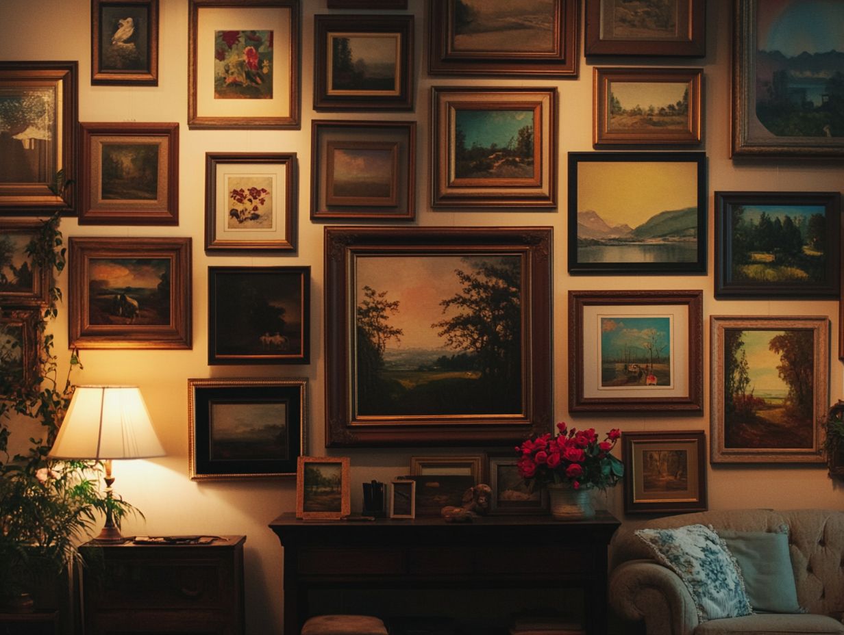 Vintage art gallery wall example