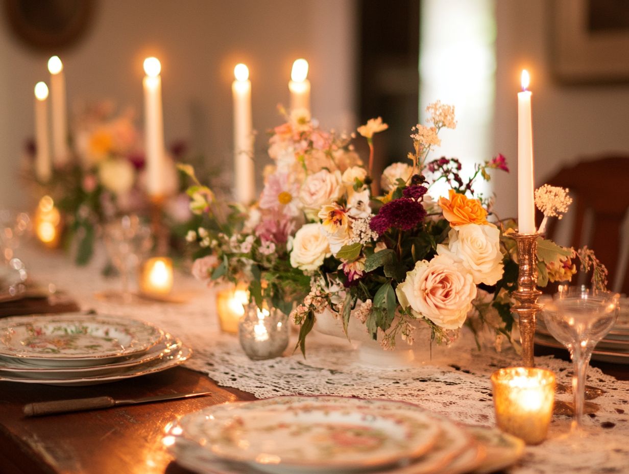 How can I create a vintage-inspired tablescape?