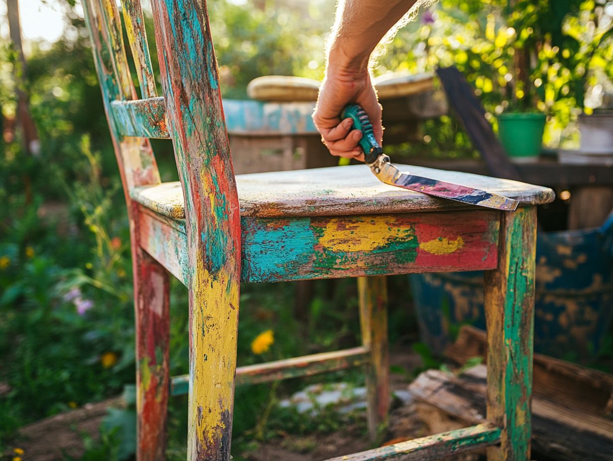 Before and After of Staining Outdoor Furniture