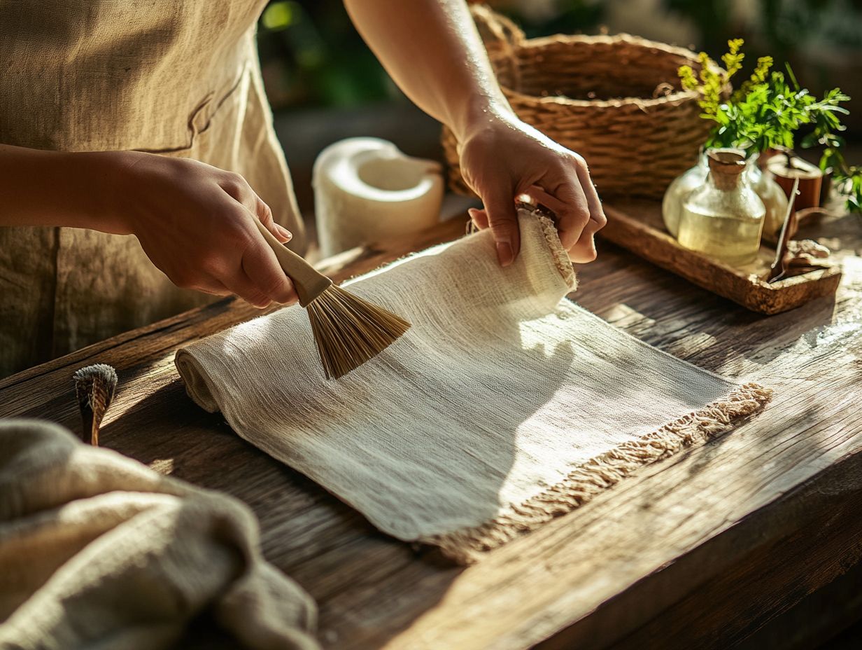 Image of a vintage fabric stain removal process