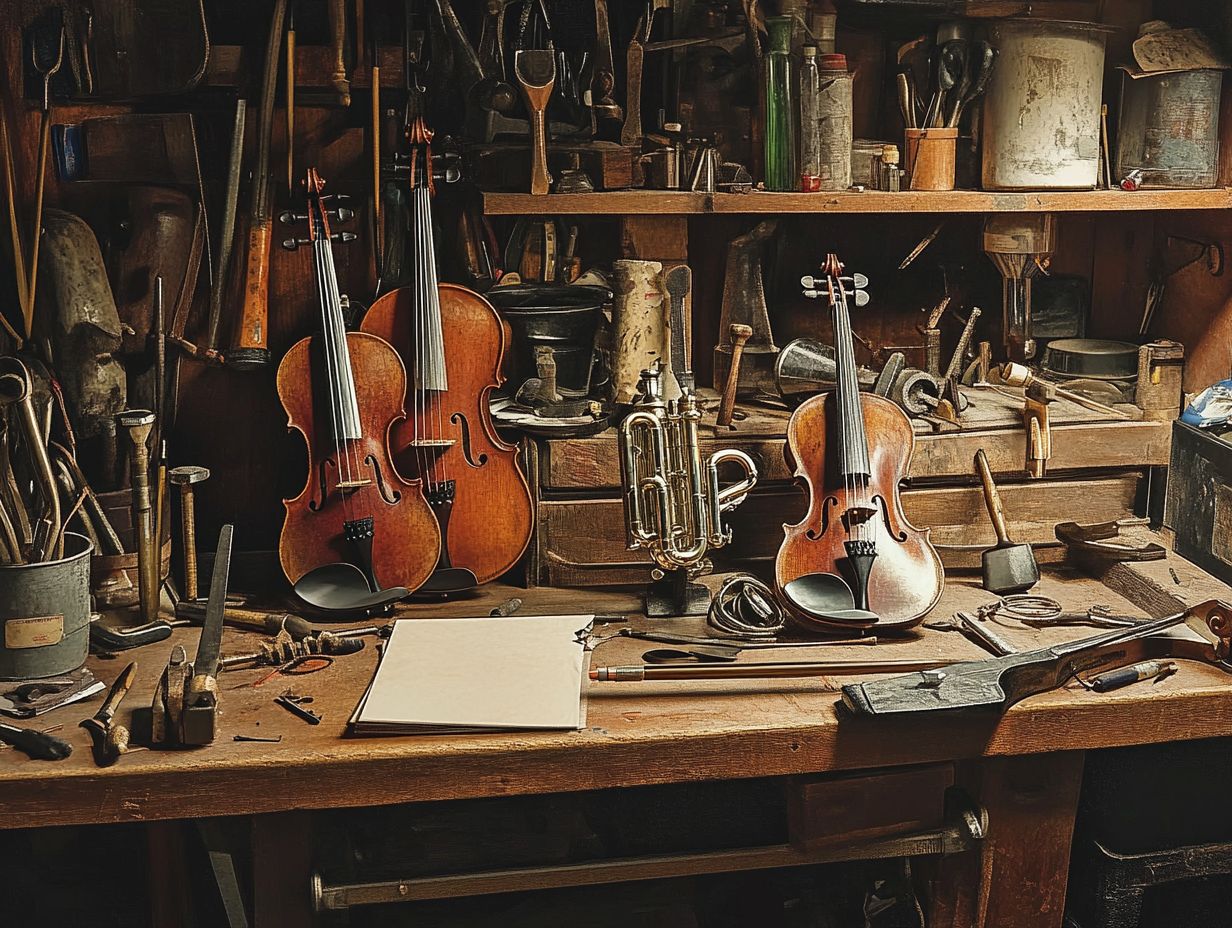 Vintage musical instrument restoration process