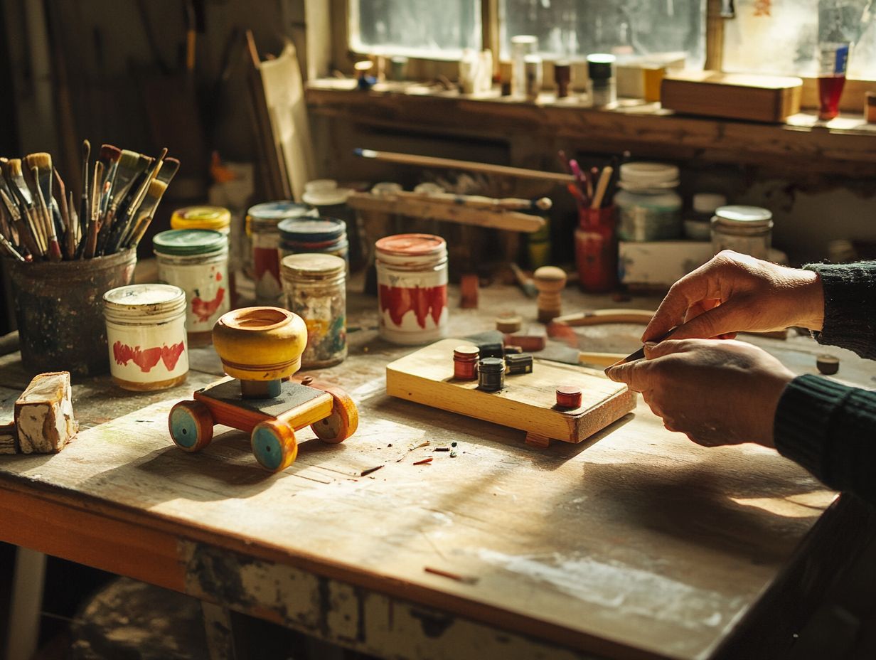 A step-by-step visual guide for restoring wooden toys