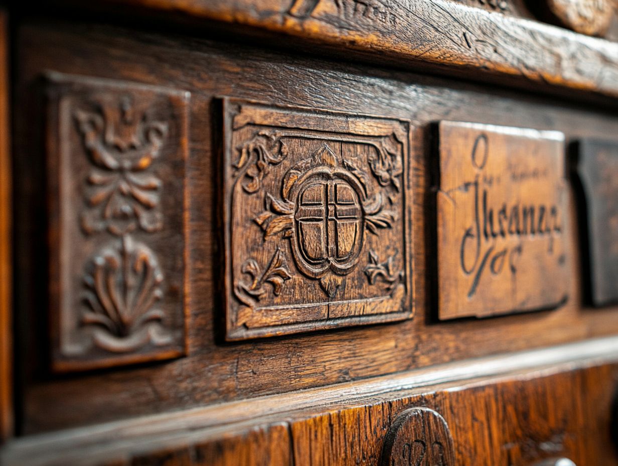 What is considered a vintage furniture maker signature?