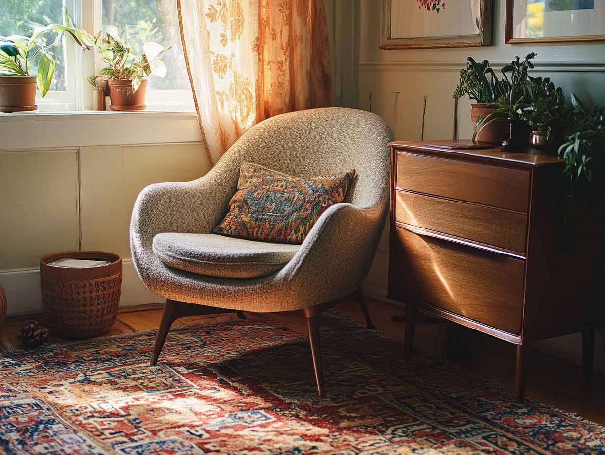 Visual representation of key takeaways about vintage furniture