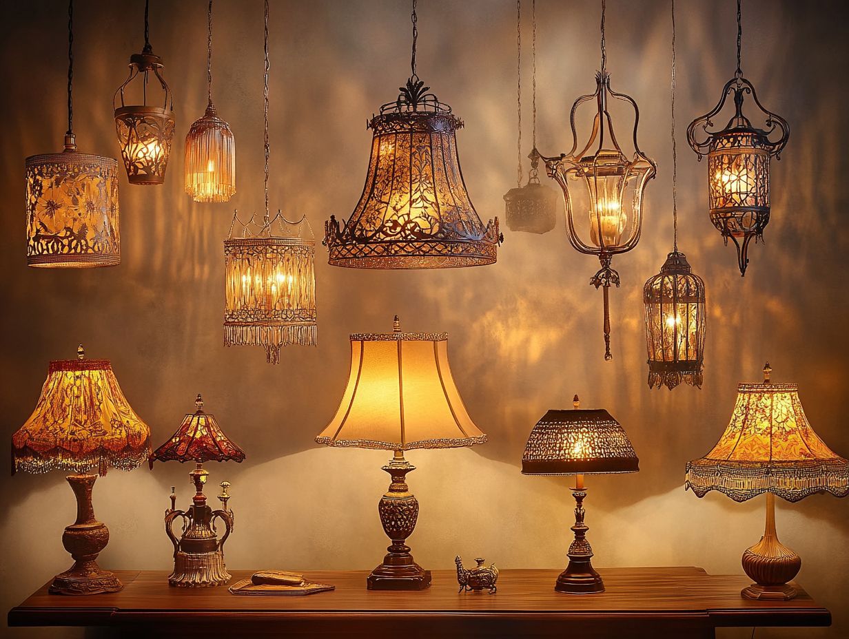 Image showcasing influential designs by vintage lighting designers