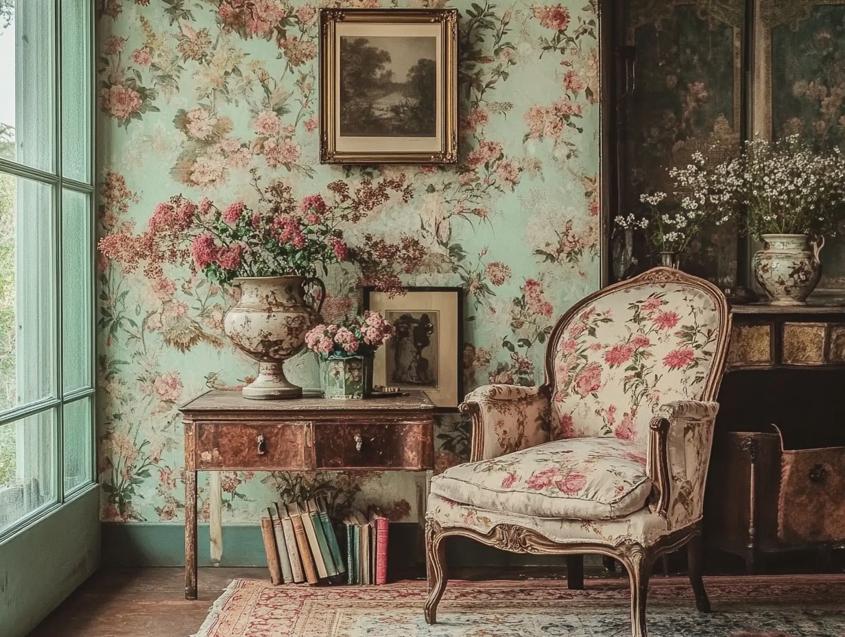 Variety of color palettes for vintage decor