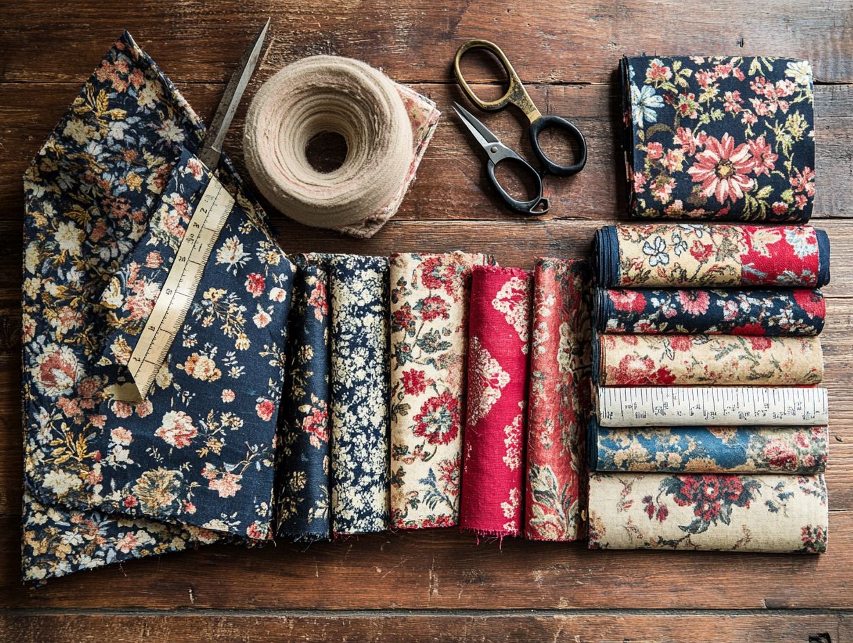 Image showing a selection of vintage fabrics for upholstery.