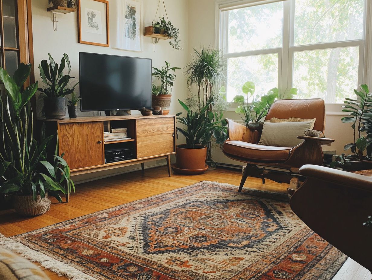 A beautifully designed vintage rug showcasing environmental sustainability in home d cor.