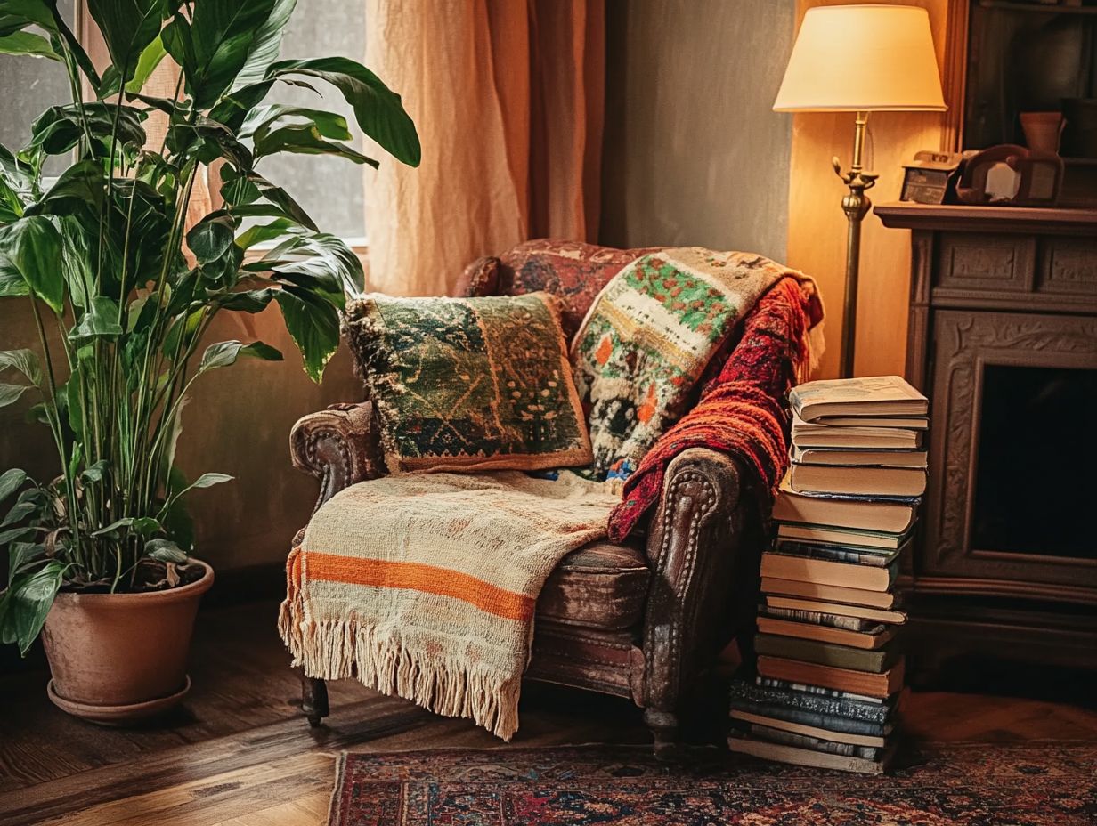 Cozy vintage furniture nook