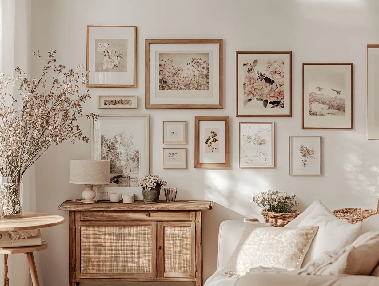 An example of a beautifully arranged vintage gallery wall.