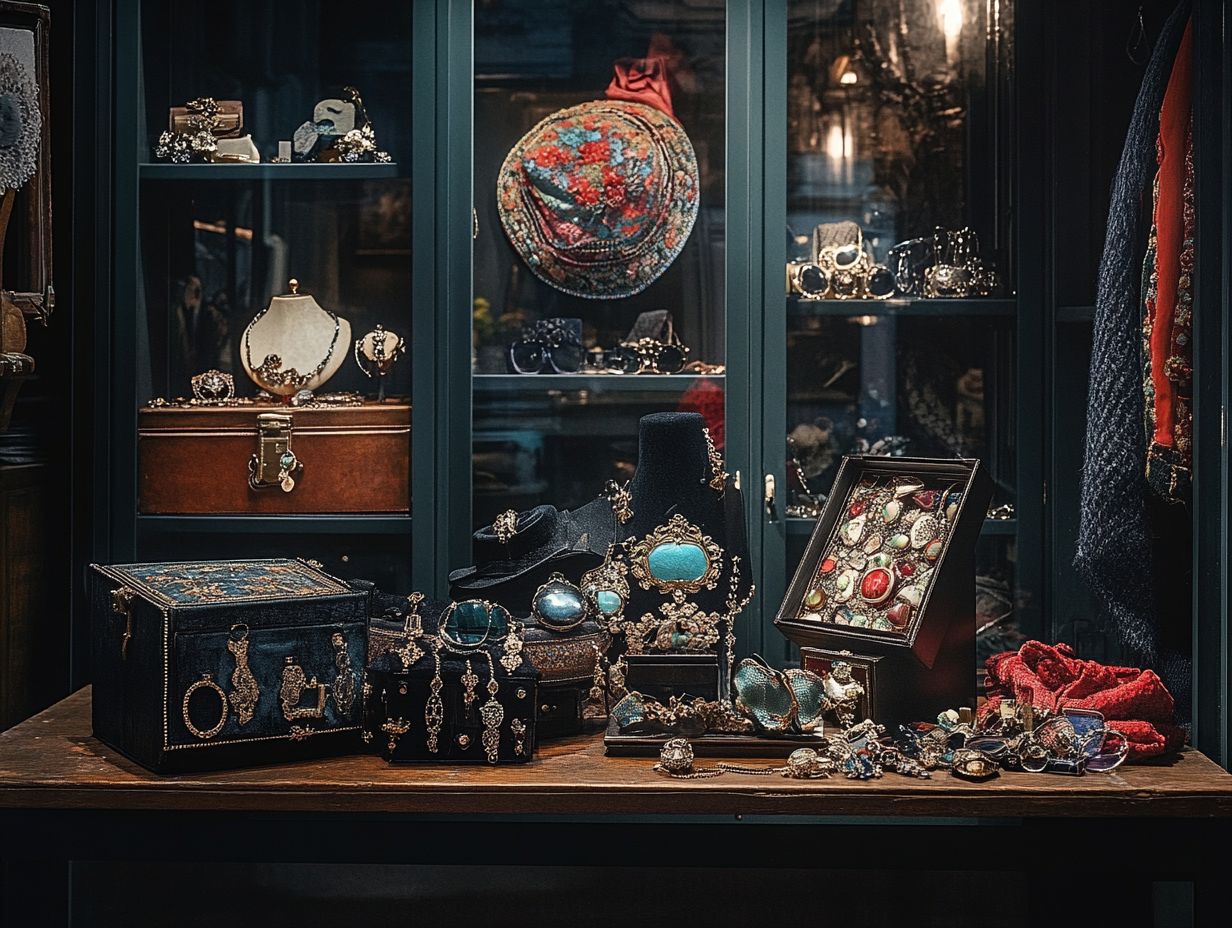 Step-by-step guide to curating a vintage accessory display with images.