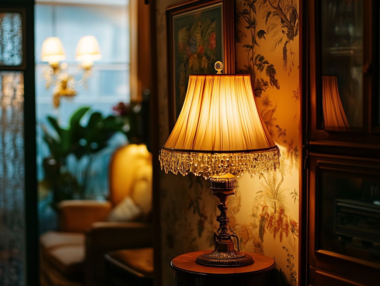 A beautiful example of vintage lighting fixtures in a small room