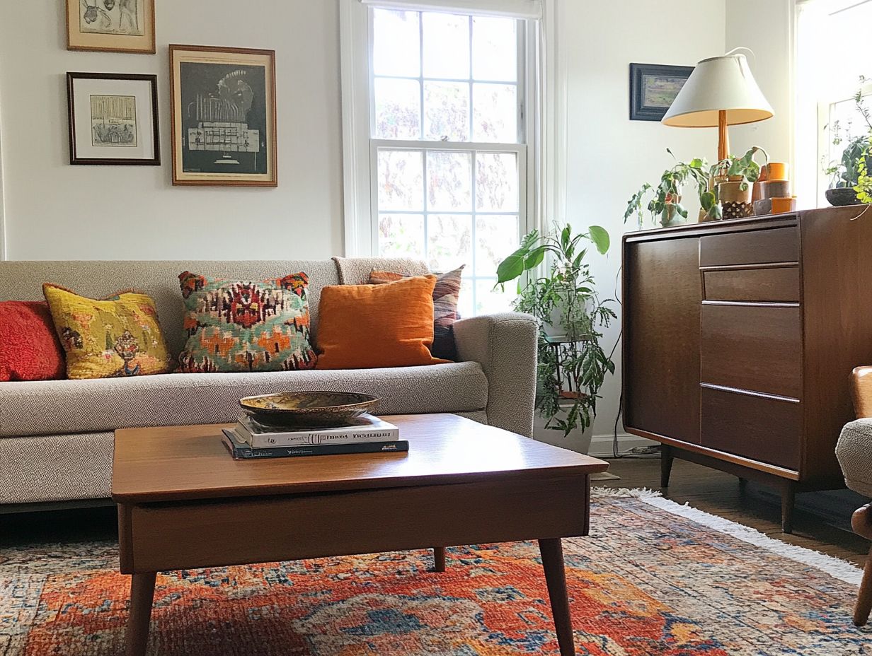 A variety of vintage pieces displayed in a charming shop
