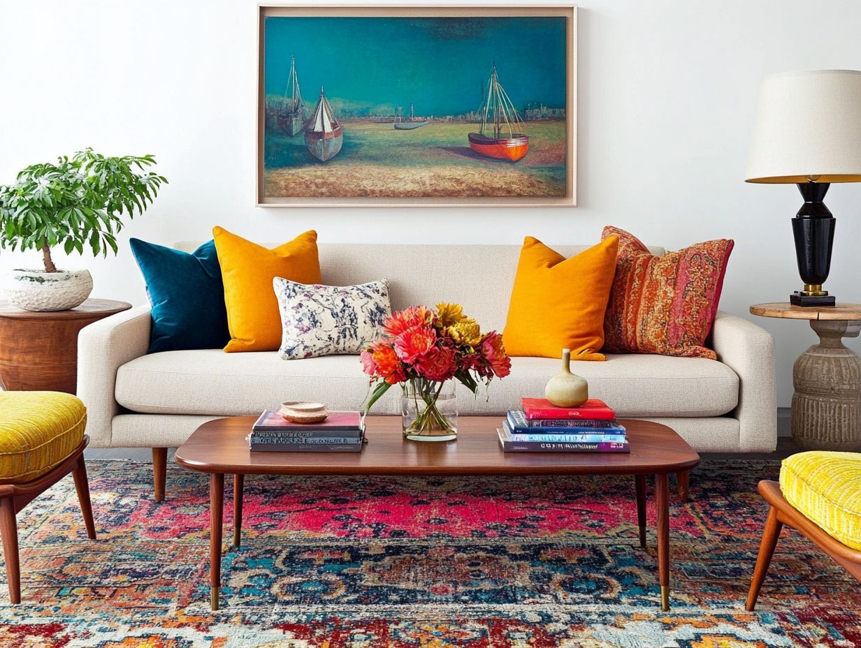 Colorful vintage decor that complements modern homes.