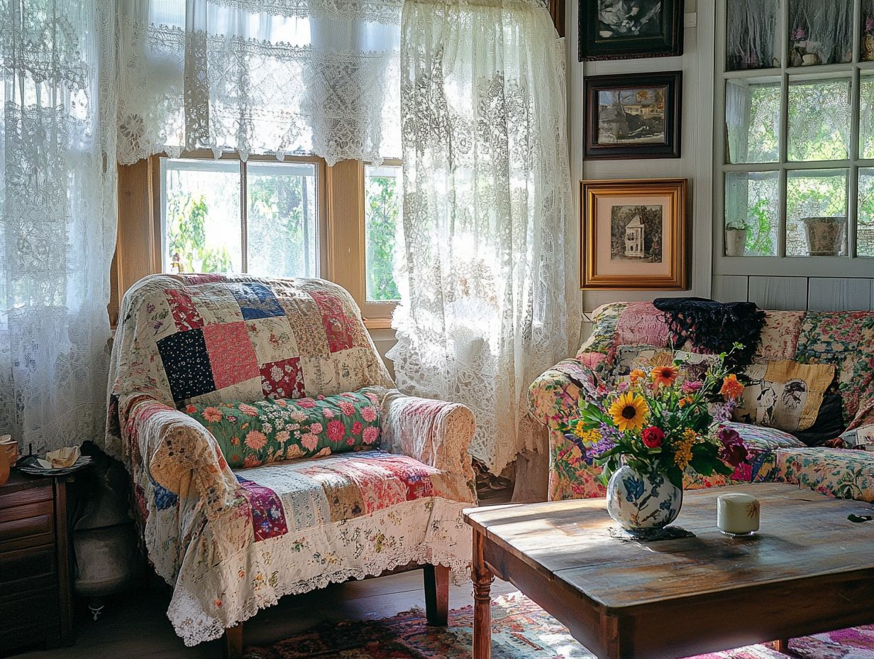 What are some key fabric combinations to consider in vintage decor?