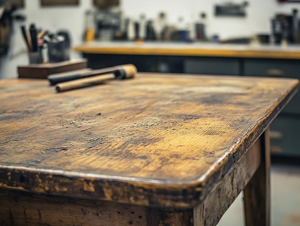 Materials needed to restore a vintage table