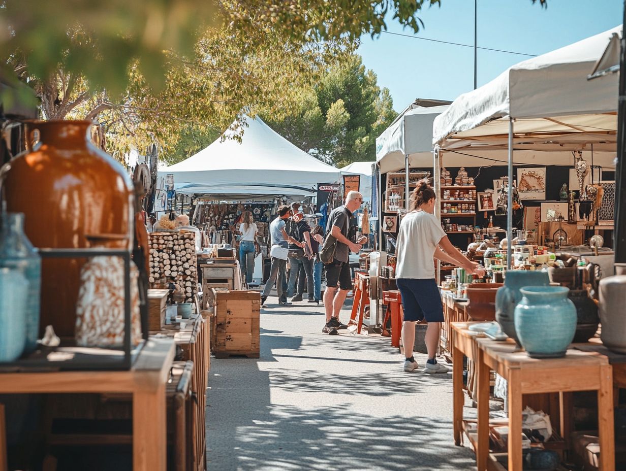 A display of vintage decor items