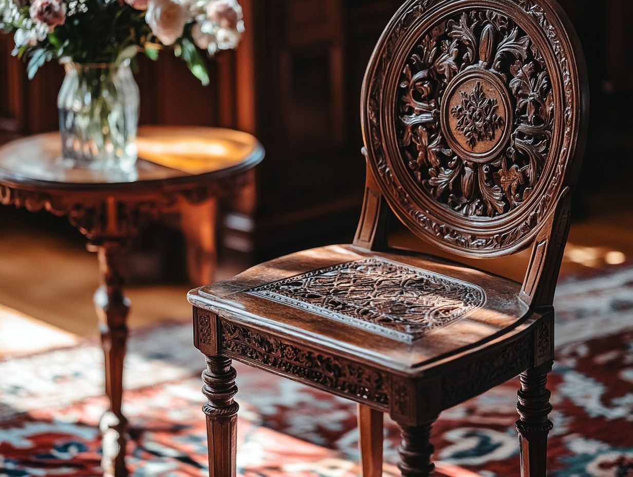 A close-up view showing how to identify solid wood furniture.