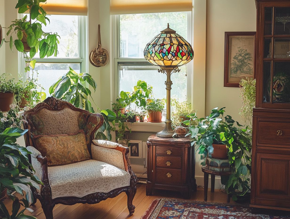 A person cleaning vintage light fixtures