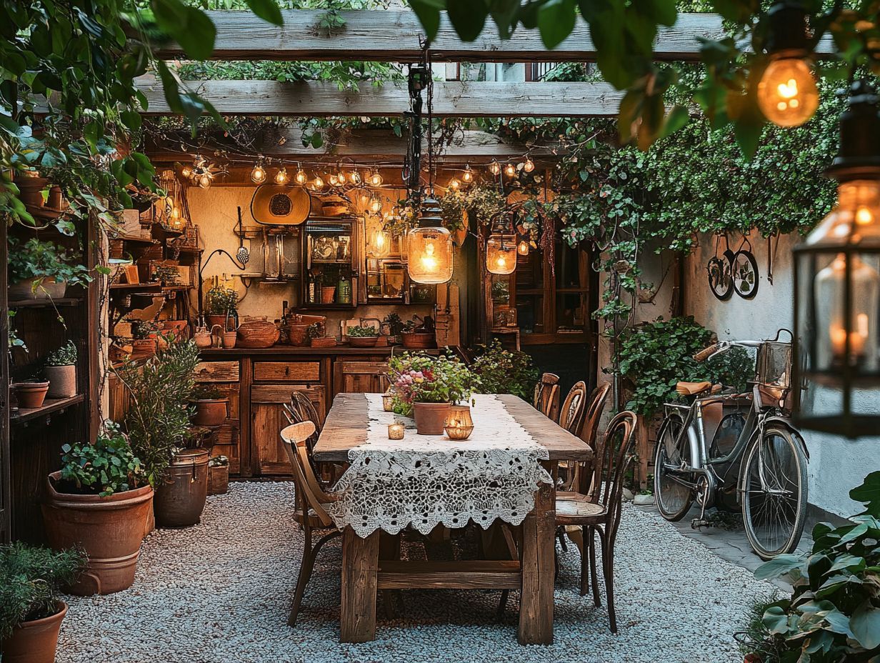 Image of vintage decor used in outdoor spaces
