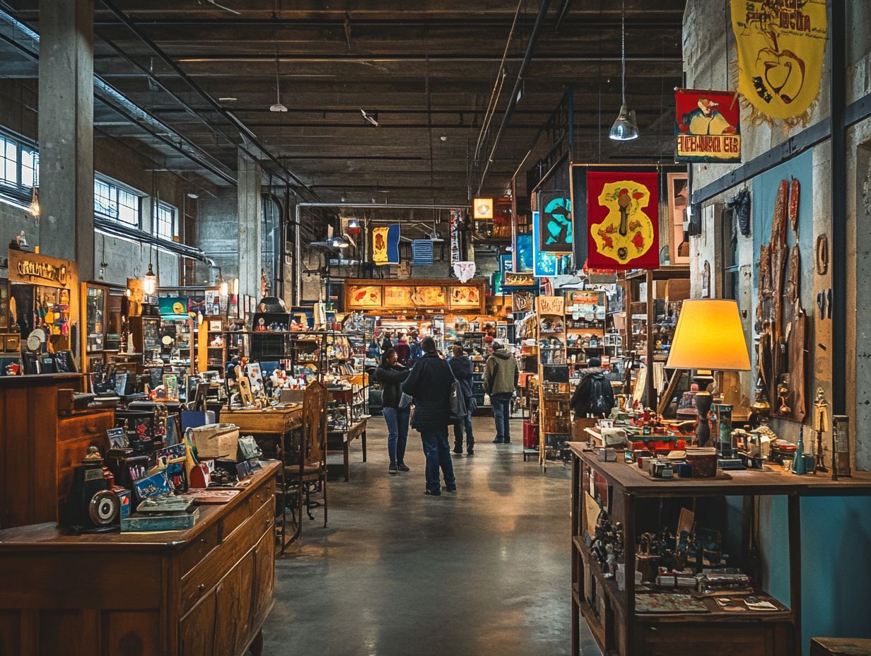 Aerial view of Allegan Antiques Market showcasing vintage collectibles