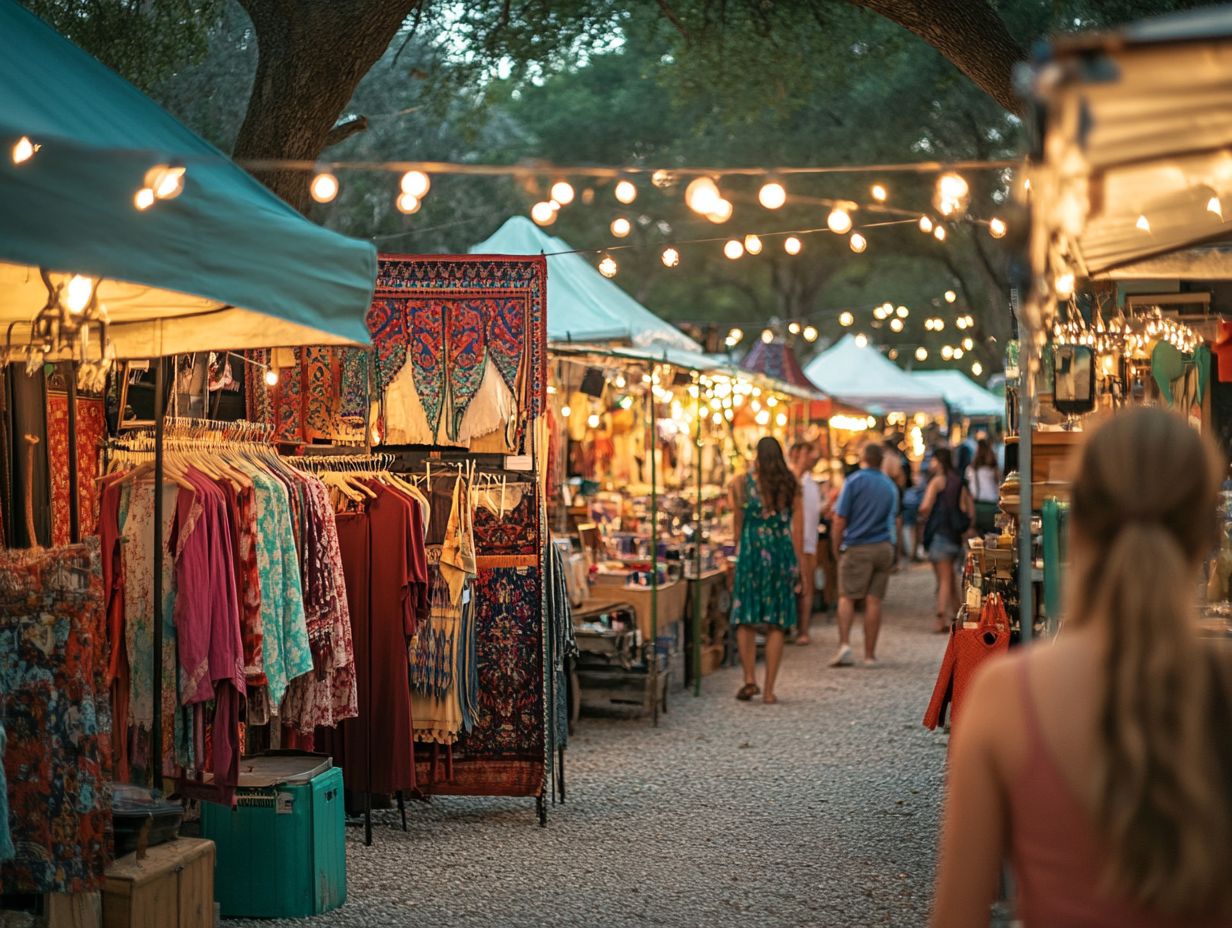 Vibrant display of vintage items at Palm Springs Vintage Market