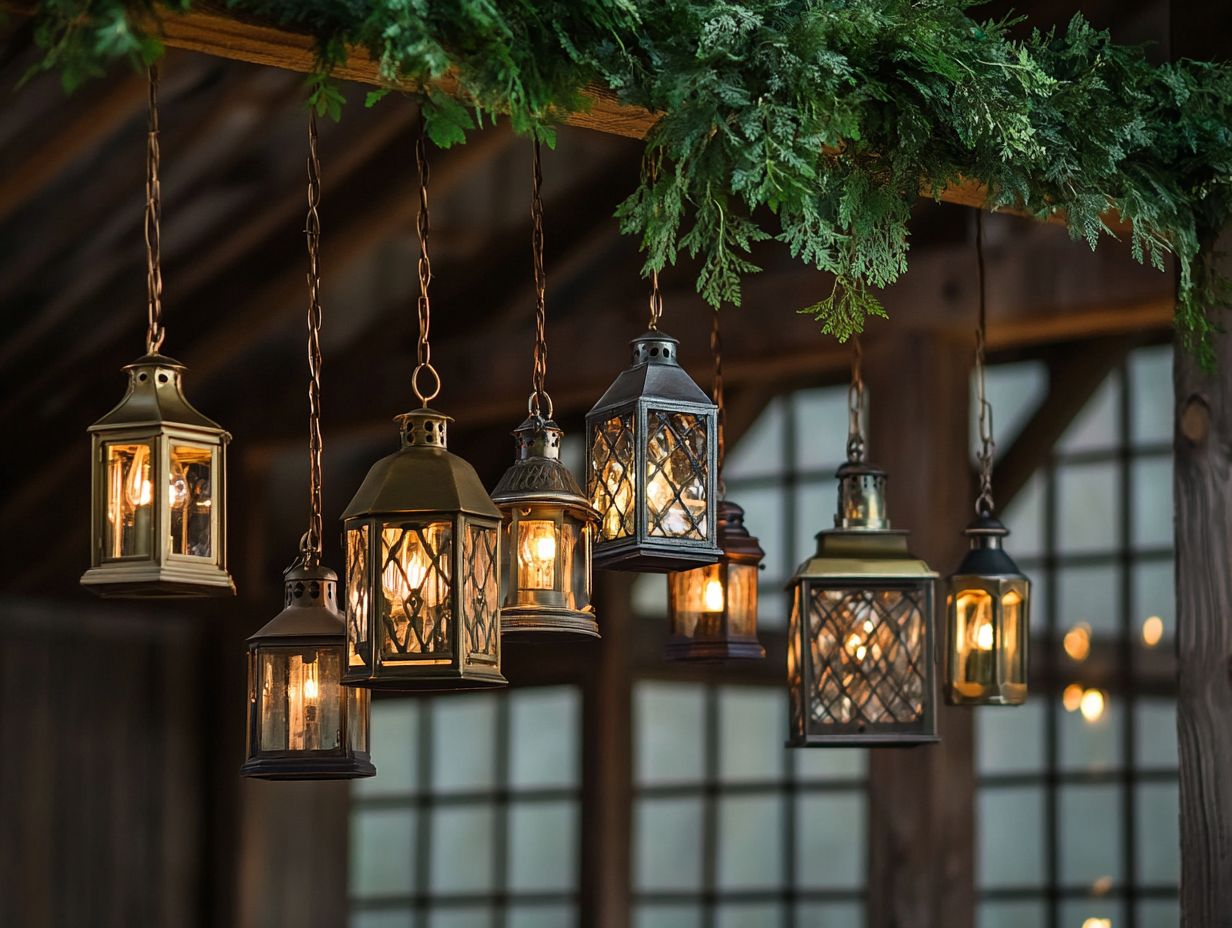 What are some common materials used in vintage lanterns?