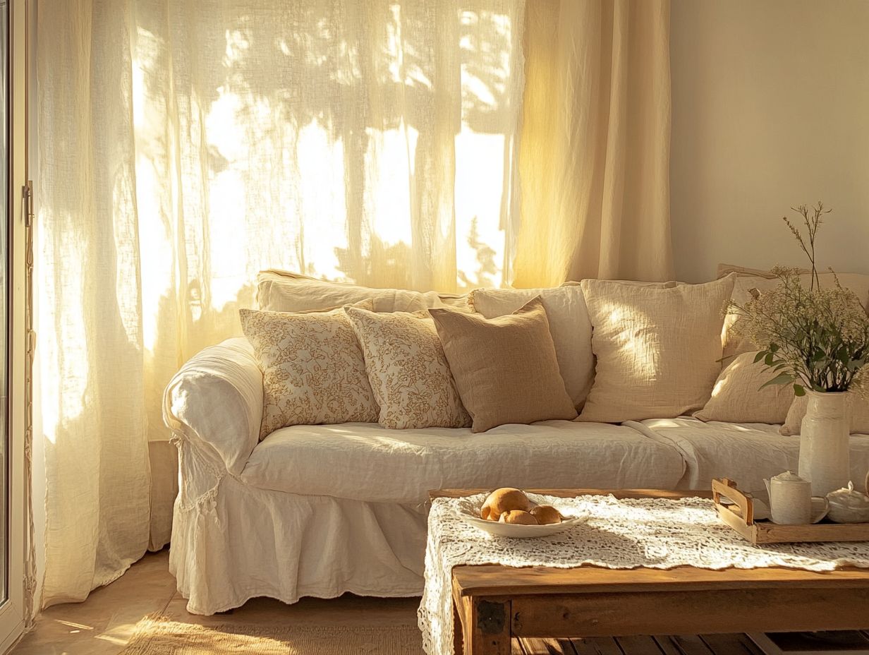 A vibrant display of vintage linen showcasing its texture and charm.